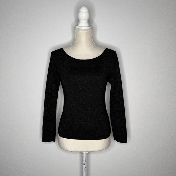 Whistles Black Metallic Knit Pullover - Picture 1 of 6